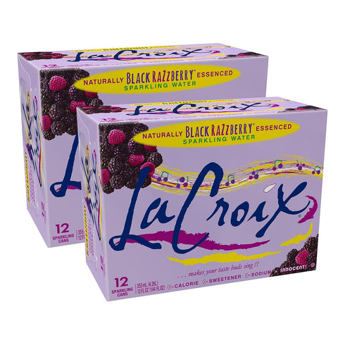 Lacroix Black RazZberry Sparkling Seltzer Water, 12 Fl. Oz., 12 Cans/Pack, 2