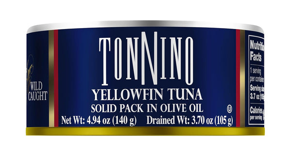 Tonnino Tuna Fish Yellowfin Pole&Line Solid Pack in Olive Oil Pack of