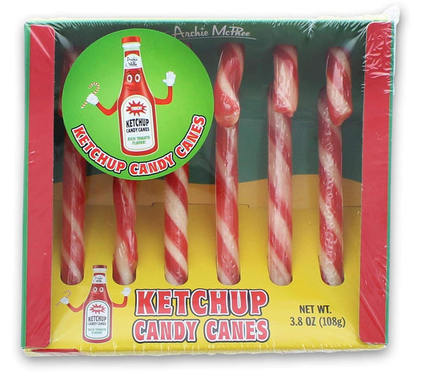 Archie McPhee Gift Box of Funny Ketchup Candy Cane, 3.8 Ounce