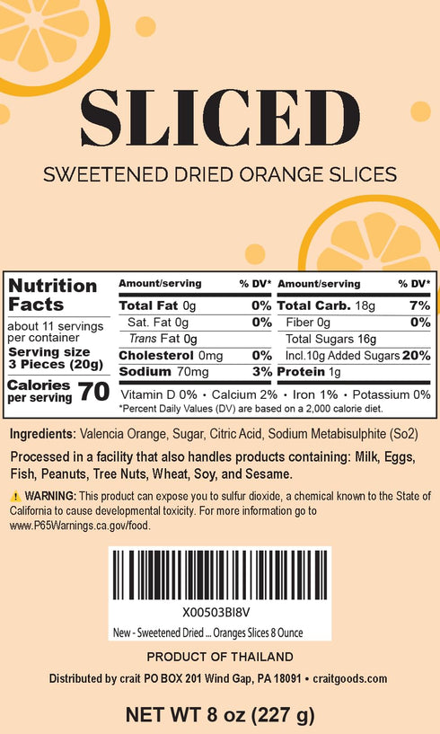 13 oz 33 Sweetened Dried Orange Slices, Candied Orange Slices, Cocktail Garnish, Candied Fruit Cocktails (About Slices)