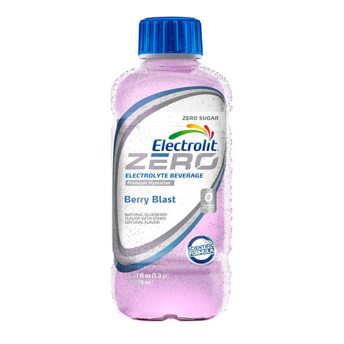 21 Oz (Pack 12) Electrolit Zero, Electrolyte Beverage, Berry Blast, Fl bottle