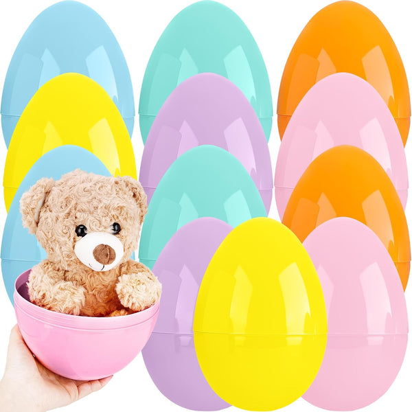 Barblog 10 Inch Giant Macaron Plastic Easter Eggs 6 pcs/ 12 pcs Large