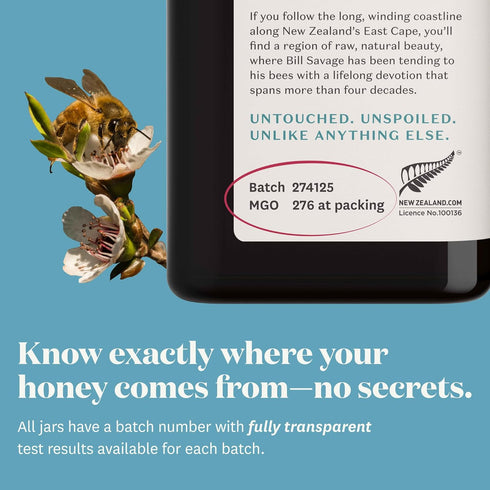 10+/MGO 263+ 100% 17.6 oz (Pack 1) WildCape Manuka Honey Certified UMF - Pure, Raw, Unpasteurized, Non-GMO, Made in New