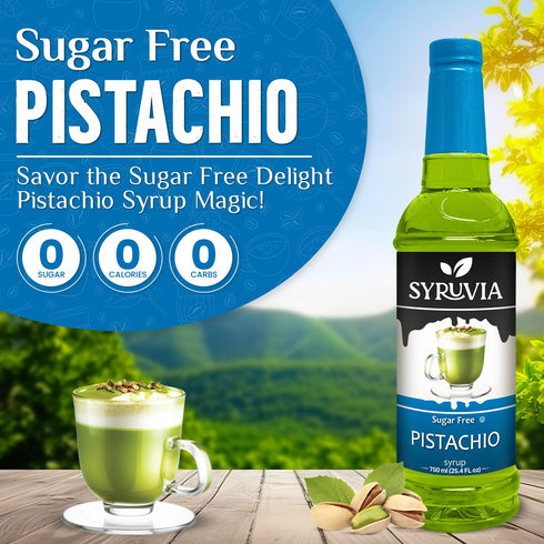 25.4 oz. 0 Syruvia Sugar Free Coconut Syrup & Sugar-Free Pistachio Syrup - fl Premium Flavoring Syrup. Calories, Kosher