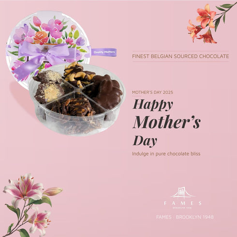 Nut Clusters Chocolate Gift Box - Assorted Caramel Brittles, Pecan Patties, Almond & Cashew Clusters, Kosher Dairy Free