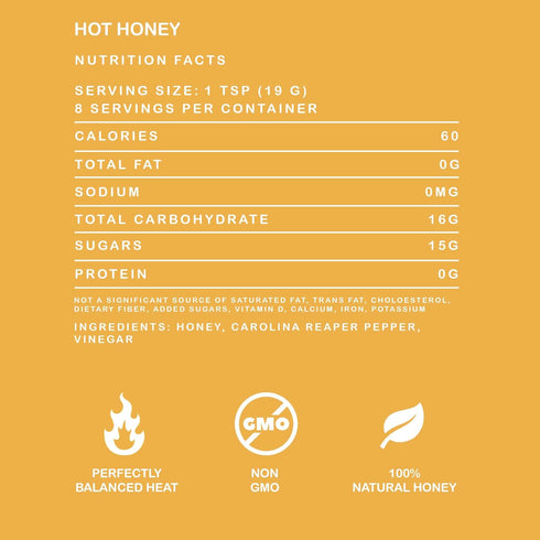 100% 12 oz Elijah's Xtreme Hot Honey, All Natural Pure Honey Infused with Carolina Reaper Peppers, Medium Heat Sweet
