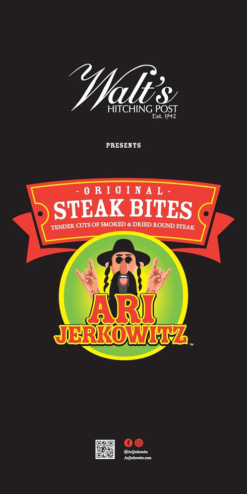 3.25 (3.25 (Pack 1)) Ari Jerkowitz Beef Jerky Original Steak Bites | by Walt's Hitching Post | Keto Friendly Tender