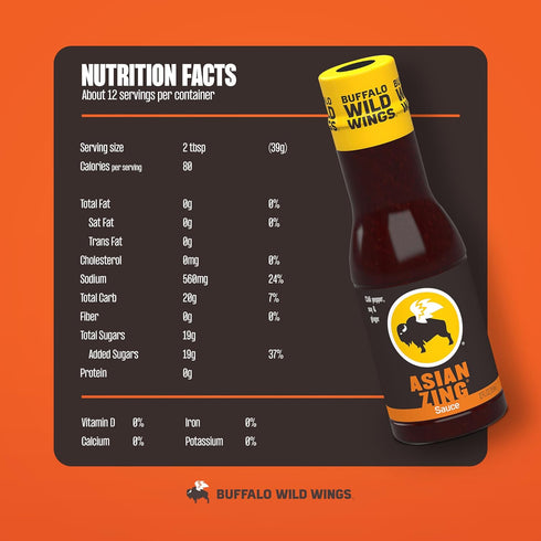 12 oz., Buffalo Wild Wings Asian Zing Sauce, fl. Perfect Dipping Sauce, Chicken Marinade, Stir Fry Sauce and Wing