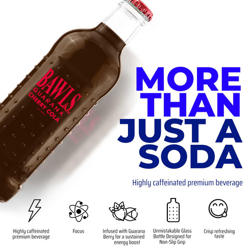 Bawls 10oz 12 Pack Guarana Cherry Cola, Guarana Drink, Guarana Soda, Guarana Fueled Soda for Energy, High Energy