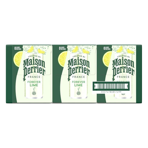 11.15 Oz 8 Count, 3 Pack Maison Perrier Forever Lime Flavored Sparkling Water, Fl Cans