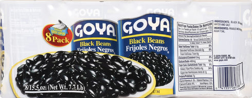 15.5 (Pack 8) Goya Foods Black Beans, Ounce