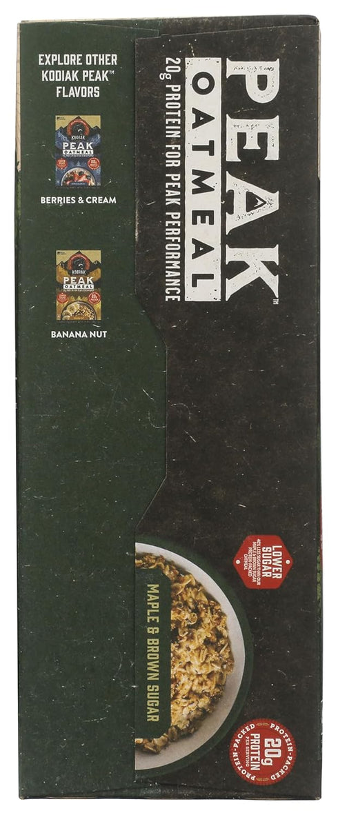 Packets, 100% 1 4 packets Kodiak Peak Instant Oatmeal Maple Brown Sugar, High Protein, Whole Grains, box