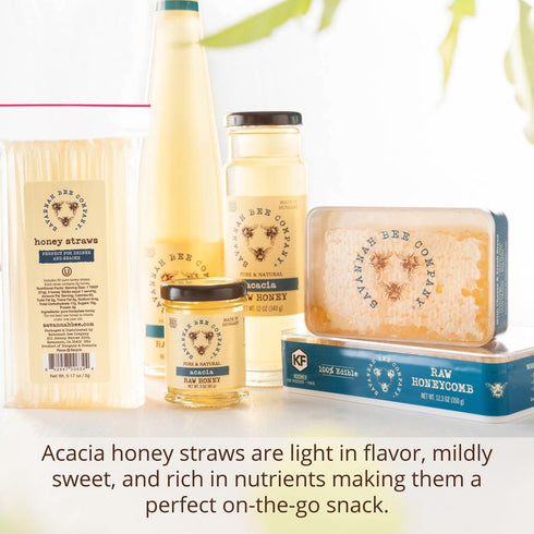 Pack 50 Savannah Bee Company Honey Straws - of - Pure and All Natural Honey Sticks Made in the USA