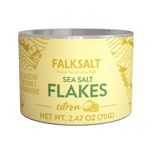 Falksalt - Citron Lemon Sea Salt Flakes, Handcrafted, Kosher, and All Natural