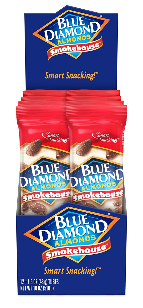 Blue Diamond Almonds, Smokehouse Flavored Snack Nuts, Single Serve Bags (1.5 Oz.