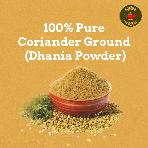 Spice Magic Ground Spices - 100% Pure, Aromatic & Natural, Gluten-Free, Non-GMO, Indian Origin (7oz, Coriander Powder)