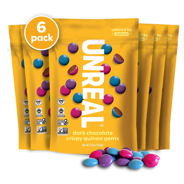 Unreal Dark Chocolate with Crispy Quinoa, Zero Sugar Alcohols, Non-GMO, 5 Oz