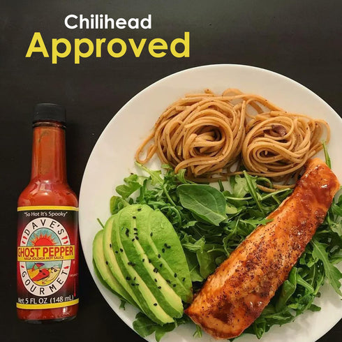 5oz (Pack 2) Dave's Gourmet Ghost Pepper Naga Jolokia Hot Sauce - Insanely Hot Plus Heat Level - Ghost Pepper Hot Sauce