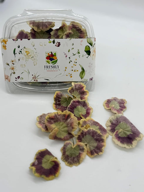 Edible Flower Freshly Preserved Freeze-dried Geranium Leaves | 0.2 oz Dried Edible