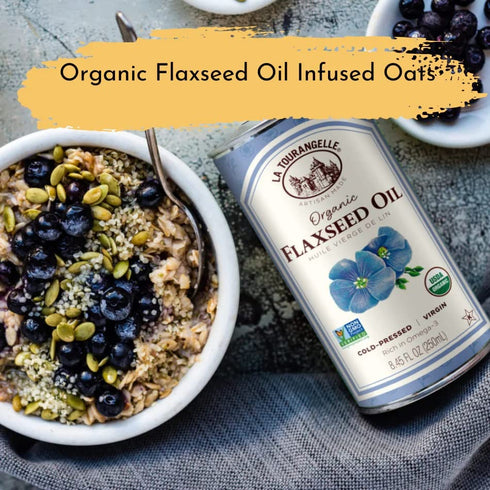 La Tourangelle Organic Flaxseed Oil - Essential Omega-3 for Heart Health, Vegan, Non-GMO, 8.45 Fl Oz