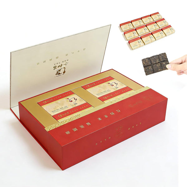 HHCTEA Pu-Erh Tea, 2015 Aged Pu-Erh Tea Brick Gift Box, Organic Ripe Fermented