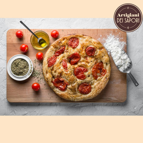 Set Artigiani dei Sapori Gourmet Focaccia Bread Kit Authentic Italian Baking Gift with Premium Ingredients
