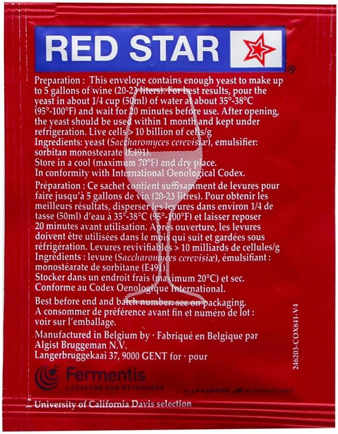 Homebrewers Outpost - 40839-MB Dry Wine Yeast, Montrachet (5 g), Pack of 10