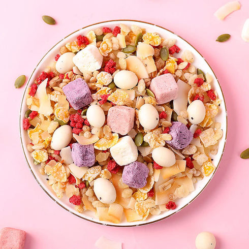 TEAERPKLAE 14.1 oz/400g Instant nutritious breakfast oatmeal Chia Seed Grain Yogurt Peach Cereals Breakfast meal oat