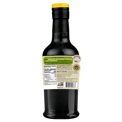 8.45 Oz, Mazzetti Organic Label Balsamic Vinegar of Modena PGI, Fl Light & Balanced, Perfect for Dipping, Soups