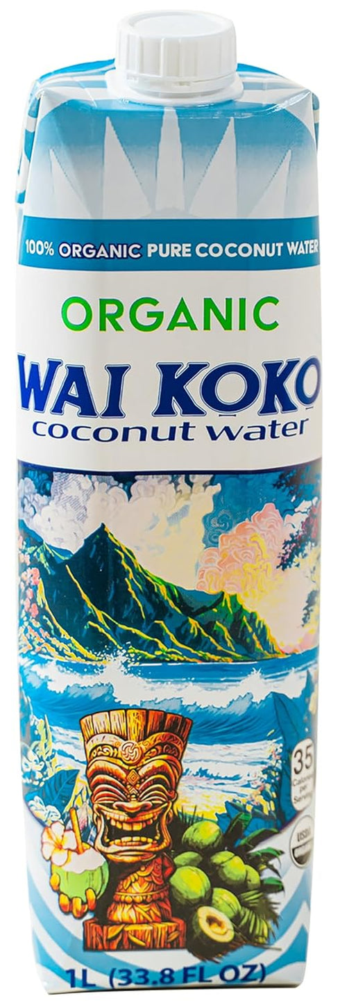 Wai Koko Coconut Water - CERTIFIED ORGANIC Coconut Water, 1L (6pk)