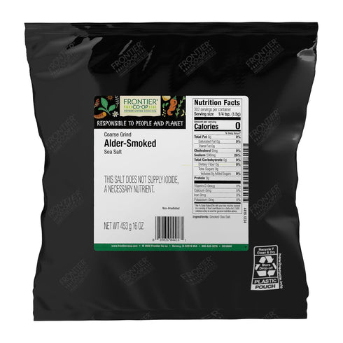Frontier Co-op Salt, Alder Smoked, Coarse Grind | 1 lb. Bulk Bag