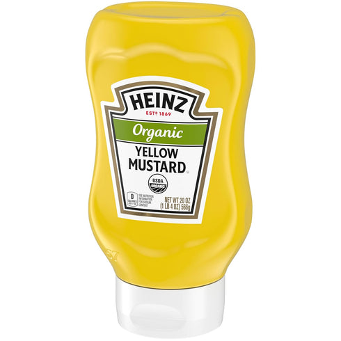(20 oz Pack 6) Heinz Organic Yellow Mustard Bottles