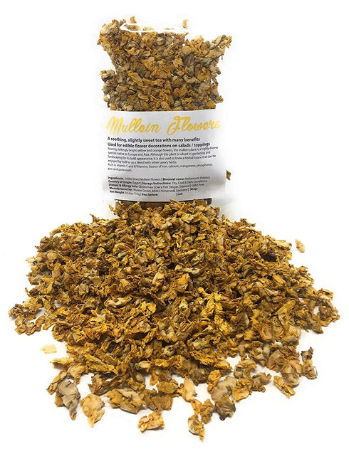 100% Dried Mullein Flowers (Verbascum thapsus), Net Weight: 0.52oz / 15g, Soothing Tea with Many Benefits