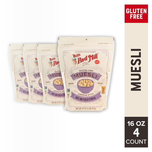 16oz (Pack 4) Bob's Red Mill Gluten Free Muesli, of - Gluten Free, Non GMO, Kosher