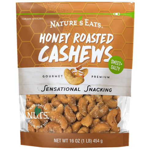 Nature's Eats Honey Roasted Cashews 16oz