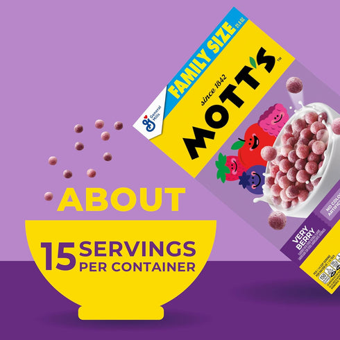 21.6 oz Mott's Very Berry Cereal, Made with Apple Puree, Whole Grain, Family Size
