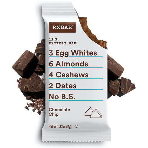 22oz (12 Count) RXBAR Protein Bars, Protein Snack, Snack Bars, Chocolate Chip, Box