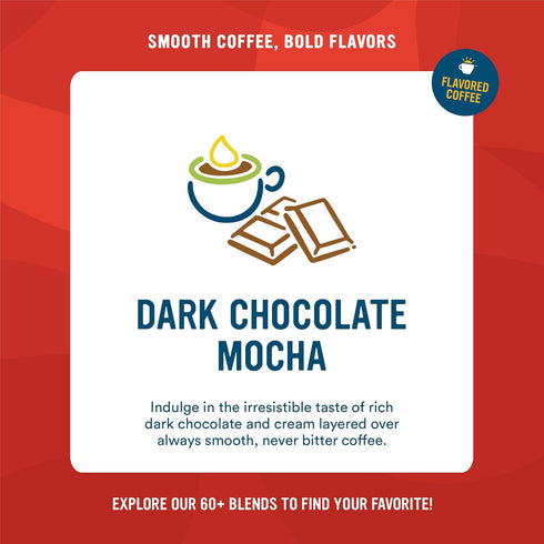 100% 12-Count (Pack 6) Cameron's Coffee Dark Chocolate Mocha Flavored Single-Serve Pods, Light Roast, Arabica