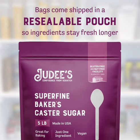 80 oz, Pack 1 Judee's Gluten Free Superfine Caster Sugar - Ideal Caster Sugar for Baking Delicate Desserts