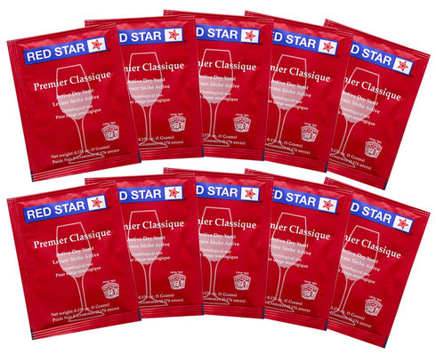 Red Star Premier Classique Wine Yeast for Wine Making x10, Formerly Montrachet