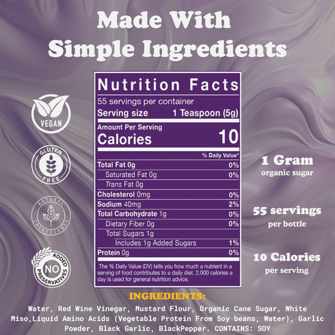 10 oz Little Zing Danish Mustard Garlic Miso Gourmet Mustard Sauce with Umami Flavor & Horseradish Kick All-Natural, No