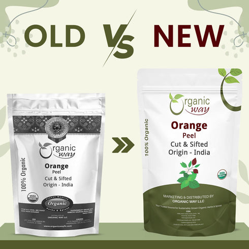 (16 Pack) Organic Way Dried Orange Peel Cut & Sifted (Citrus sinensis) - Pure, Single Ingredient Herbal Tea | Organic