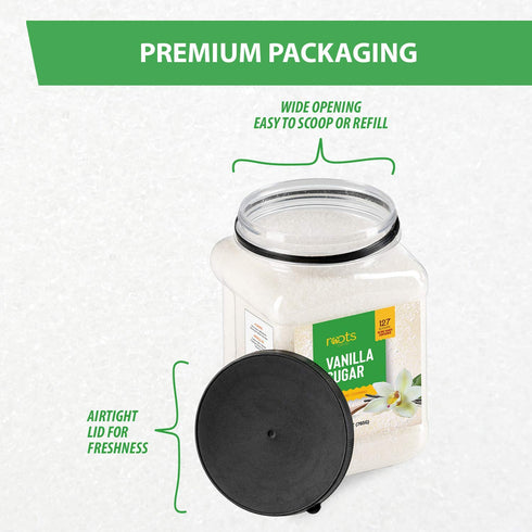 1.68 lb (Pack 2) Roots Circle Vanilla Sugar | Baking, Cooking, Coffee, Desserts, Cocktails | Ideal for Cakes, Crme