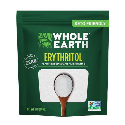 WHOLE EARTH 100% Erythritol Zero Calorie Plant-Based Sugar Alternative, 4 Pound Pouch