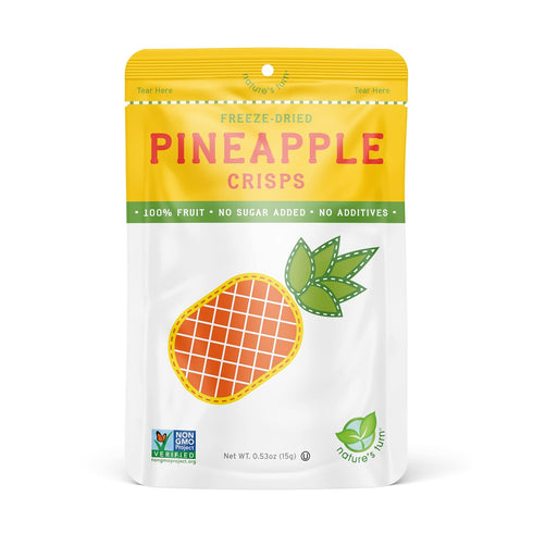 12 (0.53 oz Natures Turn Freeze-Dried Pineapple Crisps Healthy, Gluten-Free, Crispy & Delicious, Plant-Based Snack