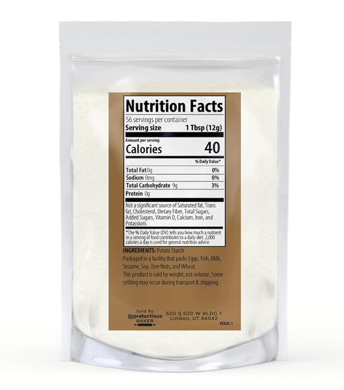 1.5 lb, Unpretentious Potato Starch, Thickener for Soups, Stews, Sauces & Gravies