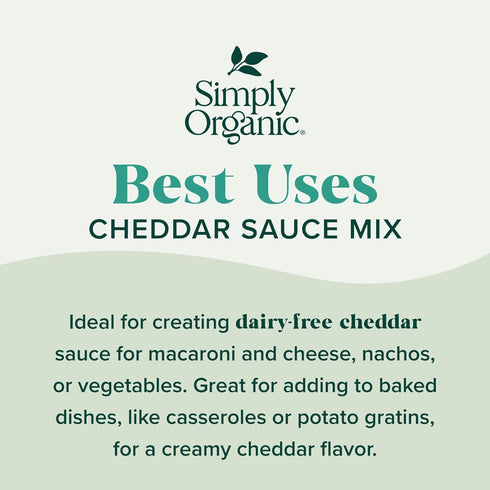 0.85 (Pack 12) Simply Organic Dairy-Free Cheddar Sauce Mix, Organic, Ounce