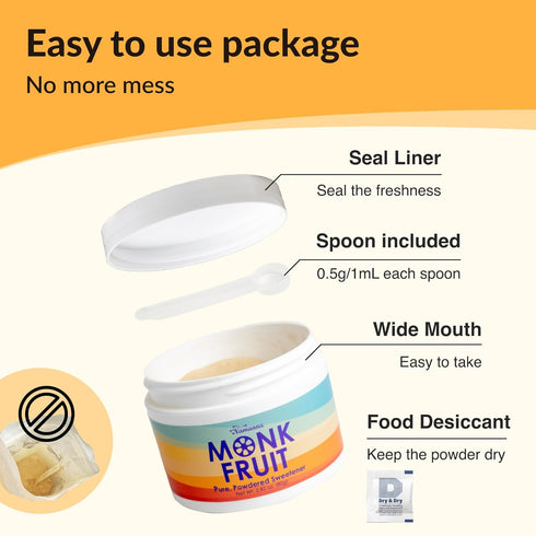 (7% 200g, 1110 NAMANNA Pure Monk Fruit Sweetener No Erythritol-Zero calorie sugar substitute, Zero Carb, Sugar free