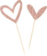 24 PCS Rose Gold Glitter Heart Cupcake Toppers, Cute Design for Wedding, Bridal, Anniversary Party Decorations