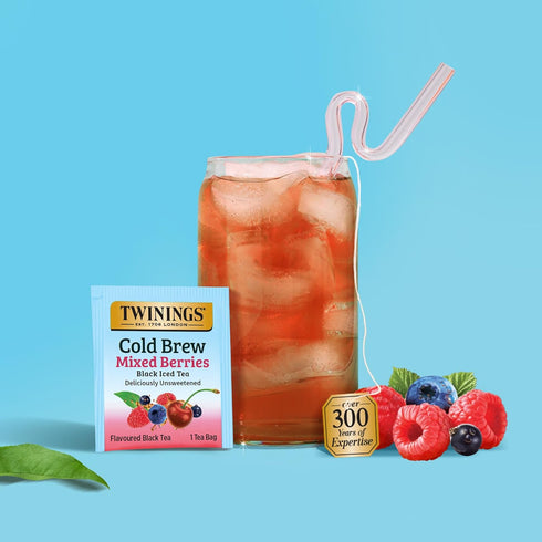 20 Count (Pack 6), 120 Twinings Mixed Berries Cold Brew Iced Tea Bags, of Unsweetened Flavoured Black Tea, Caffeinated